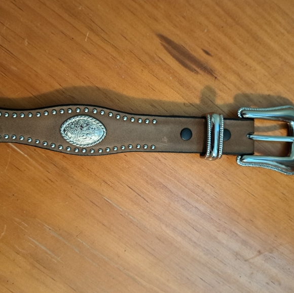 Wrangler Western Leather Belt Medium Brown - Picture 2 of 9